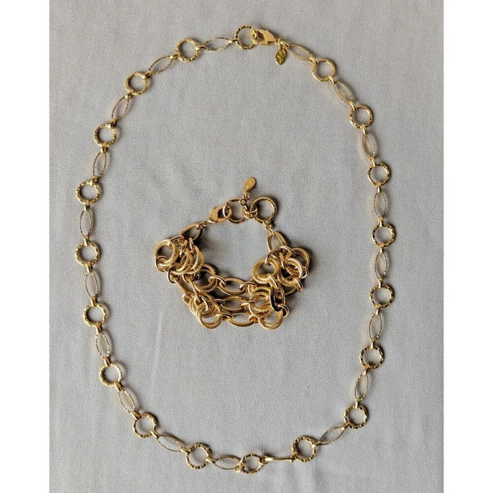 MYKA Set: Paula Chain 27" and Goga Bracelet 8.75" Gold Tone